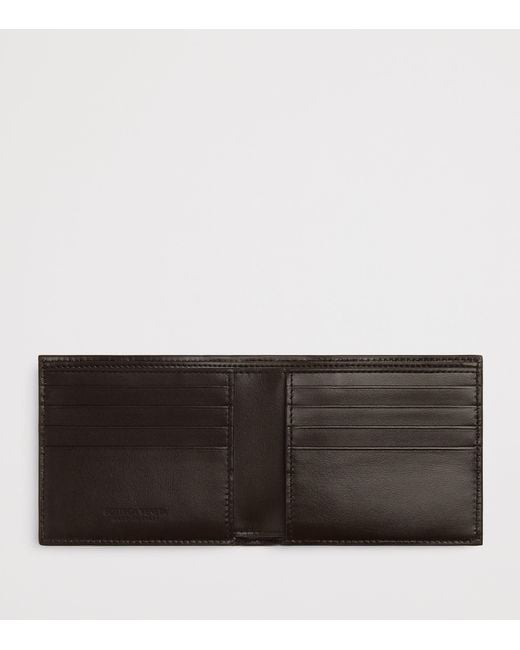 Bottega Veneta Black Leather Intrecciato Bifold Wallet for men