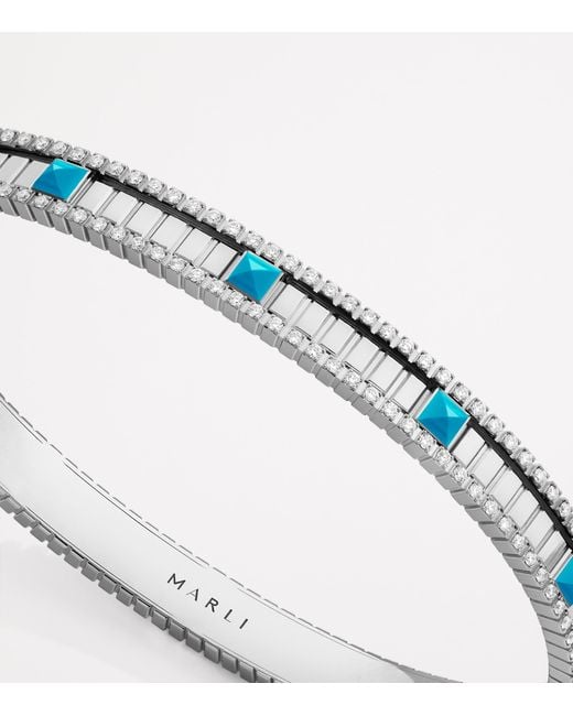 Marli New York Blue Diamond And Life Bangle