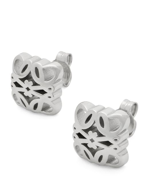 Loewe Metallic Anagram Bombé Stud Earrings
