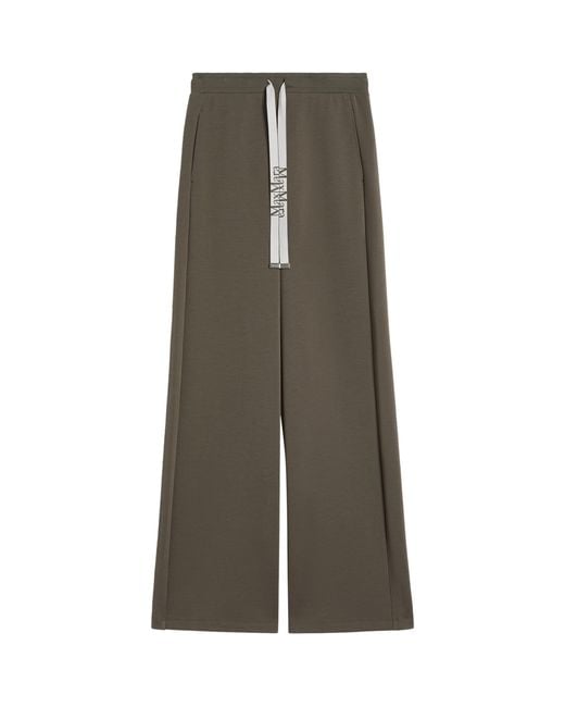 Max Mara Green Cotton-Blend Straight Sweatpants
