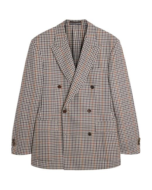 Dunhill Brown Wool Gingham Blazer for men