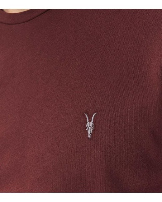 AllSaints Red Cotton Brace T-Shirt for men