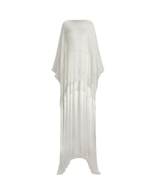 Ralph Lauren White Mulberry Silk Poncho
