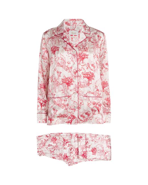 Harrods Pink Silk Toile Pyjama Set