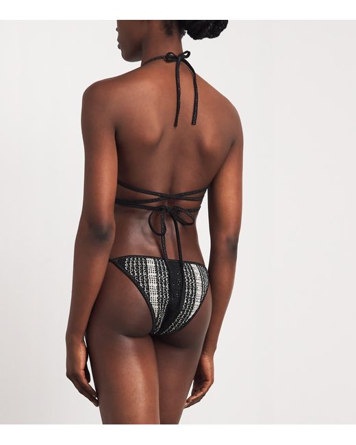Missoni White Striped Tie-Up Triangle Bikini