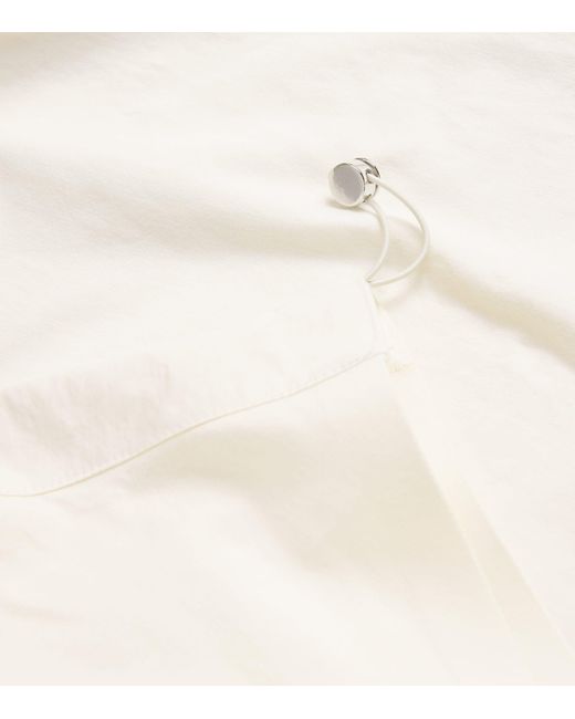 MAX&Co. White Cotton Jersey And Canvas Top