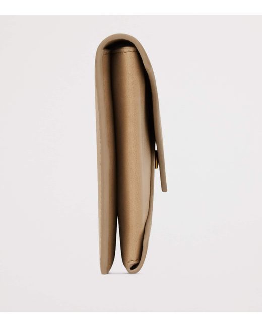 Saint Laurent Natural Large Leather Letter Flap Wallet