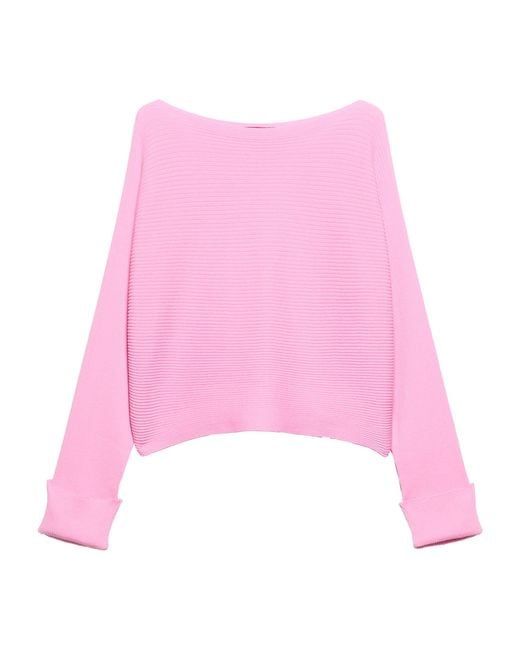 MAX&Co. Pink Ribbed Boat-Neck Sweater
