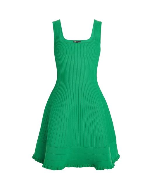 Maje Green Knitted Skater Mini Dress