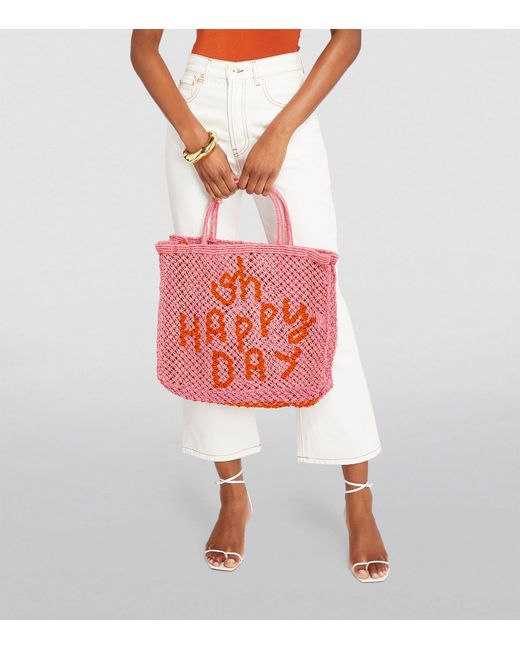 The Jacksons Red Small Happy Days Tote Bag