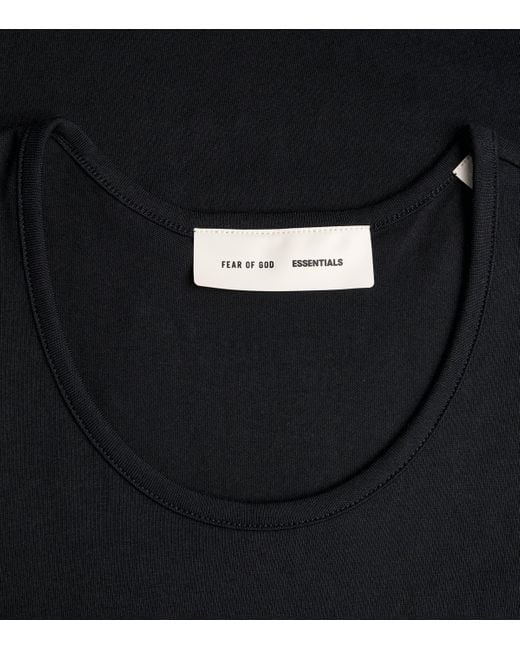 Fear Of God Black Cotton Oversized Logo Tank Top for men