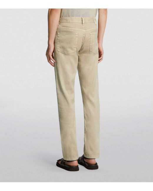 Zegna Natural Stretch Linen-cotton Slim Jeans for men