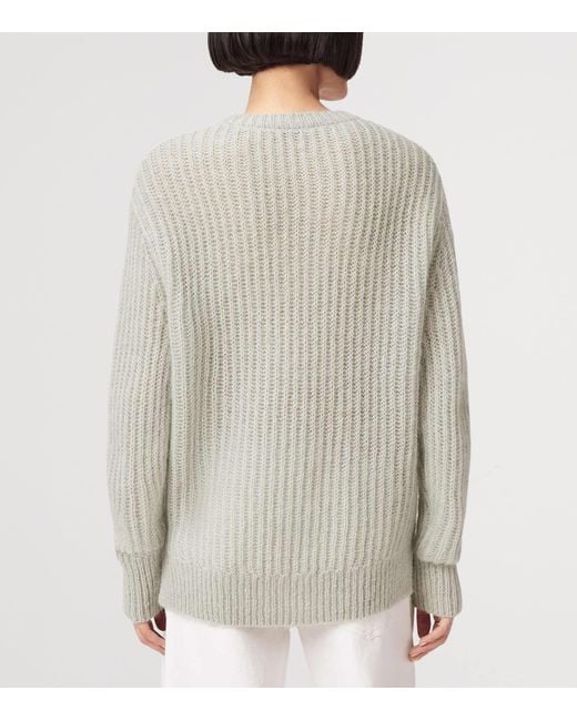 AllSaints White Wool-Blend Chain Sweater