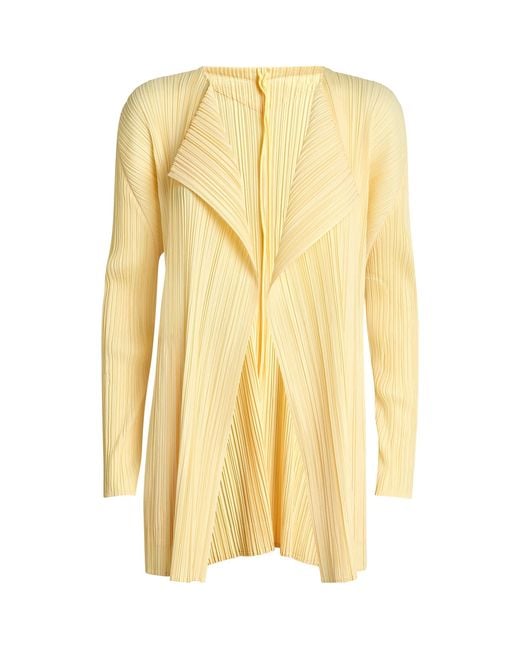 Pleats Please Issey Miyake Yellow Mellow Pleats Coat