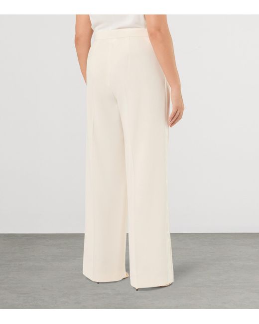 Marina Rinaldi White Wide-Leg Tailored Trousers