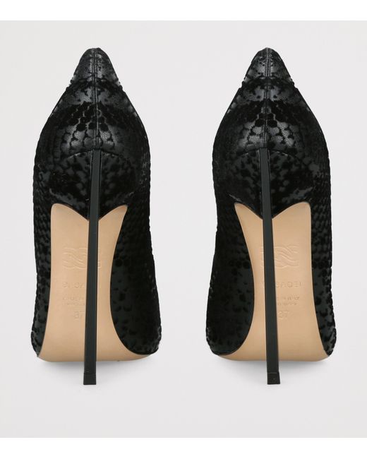 Casadei Black Snake-Effect Blade Kitana Heels 120