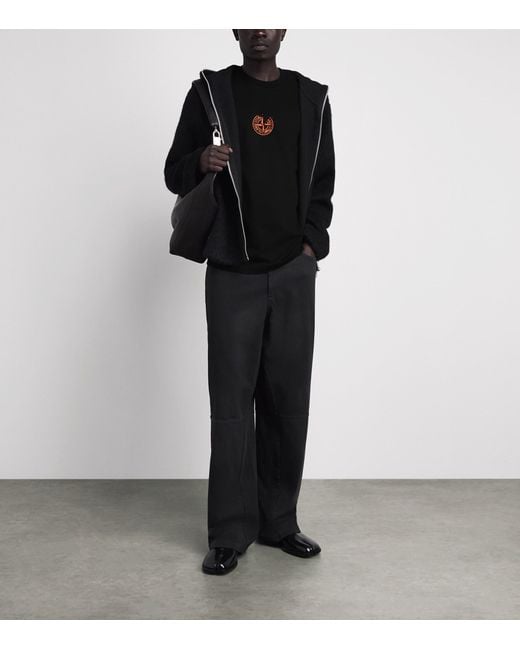 Stone Island Black Cotton Vertical Compass T-Shirt for men