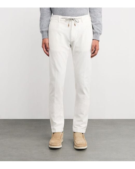 Eleventy White Tapered Trousers for men