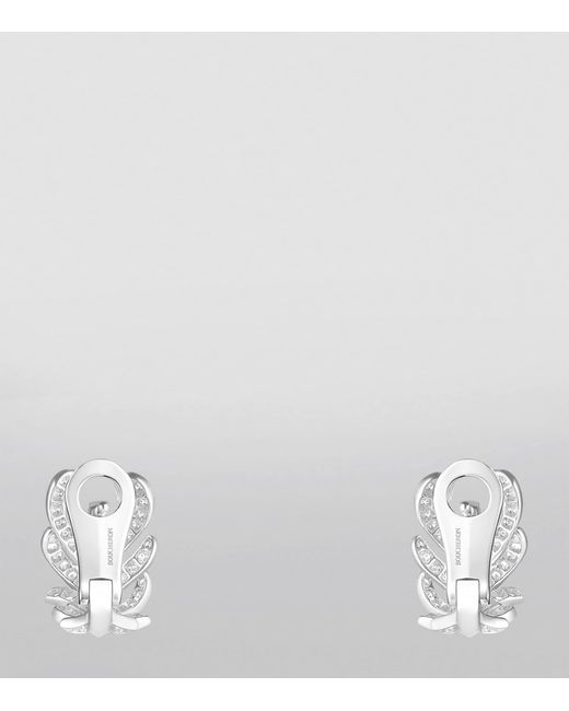 Boucheron White And Diamond Plume De Paon Clip-On Earrings