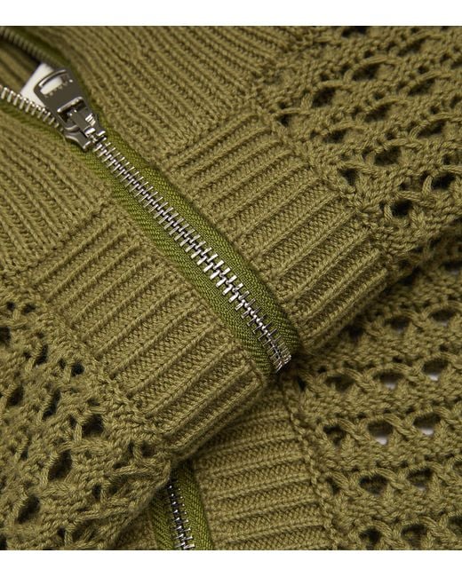Varley Green Cotton Zip-up Eloise Sweater