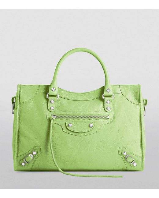 Balenciaga Green Medium Leather Le City Top-handle Bag