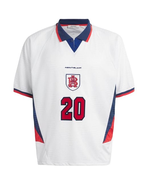 About Blank White Monogram Football Jersey T-Shirt for men