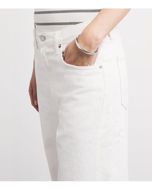 Agolde White Low Curve Fray Jeans