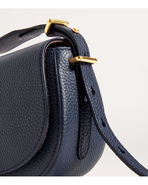 Polo Ralph Lauren Blue Mini Leather Polo Id Saddle Bag