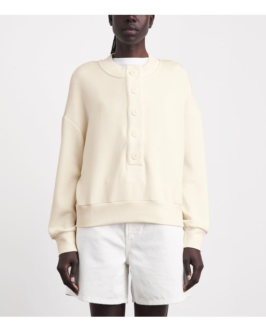 Varley White Button-Up Reena Sweatshirt