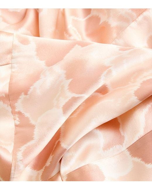 Olivia Von Halle Pink Silk Mimi Icarus Cloud Robe