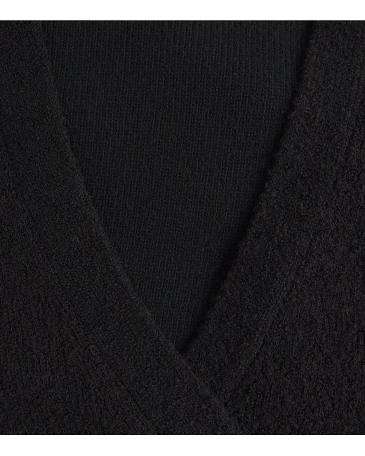 Aeron Black Wool-Blend Wrap Sweater