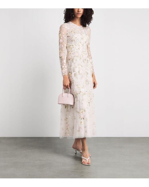 Needle & Thread White Garden Rose Maxi Dress