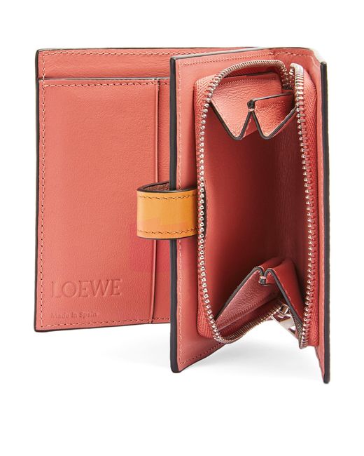 Loewe White Women's Compact Leather Zip Wallet