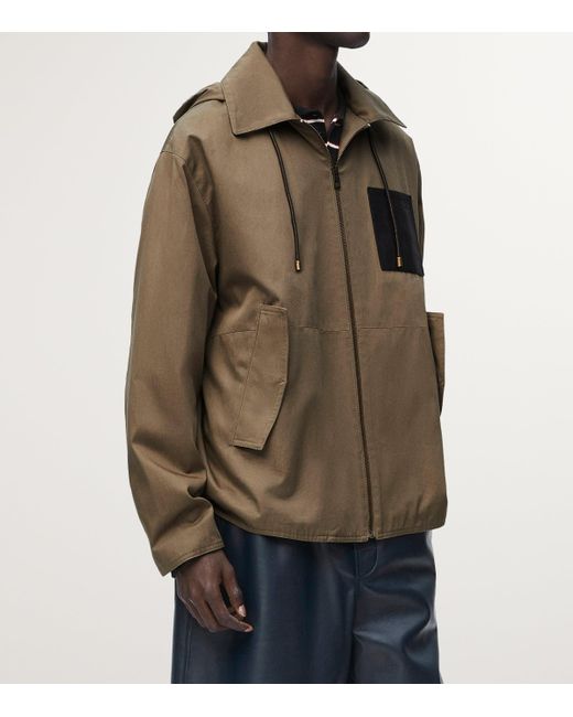 Loewe Green Pocket-Detail Hooded Jacket for men