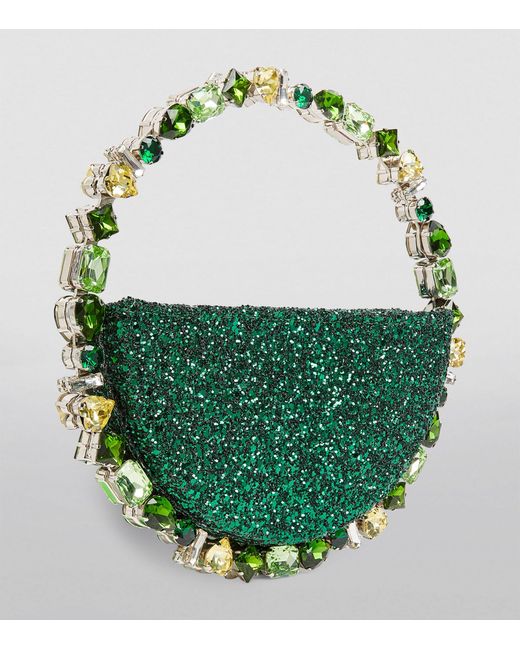 L'ALINGI Green Exclusive Glitter Taliya Eternity Clutch Bag