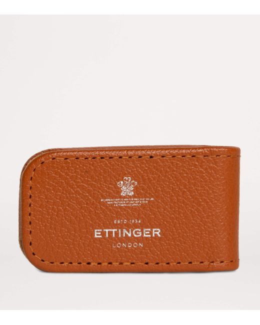 Ettinger Orange Leather Capra Money Clip