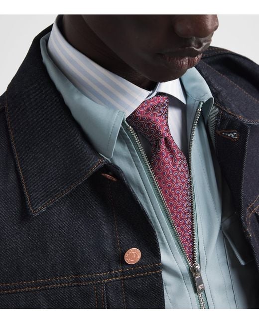 Emporio Armani Purple Silk Wave Jacquard Tie for men