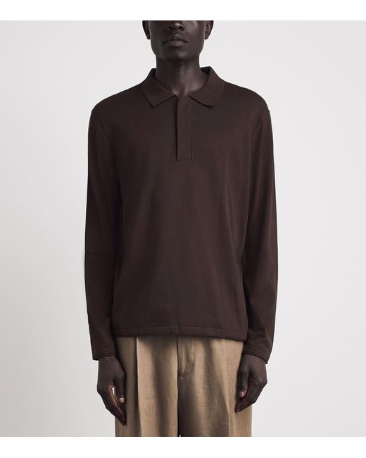 NN07 Brown Organic Cotton-Silk Polo Sweater