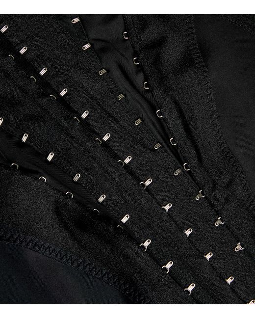 Mugler Black Panelled Corset Mini Dress