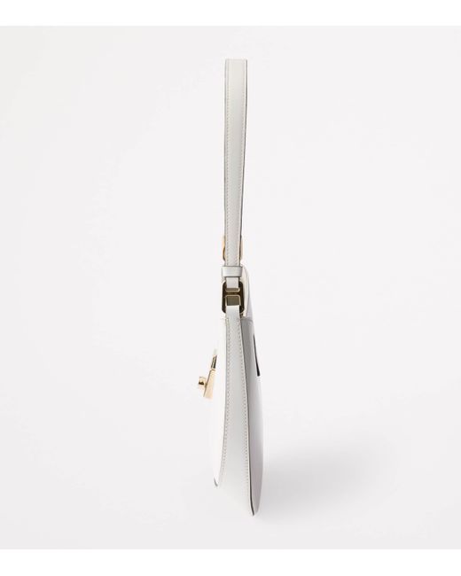 Prada Gray Leather Cleo Shoulder Bag