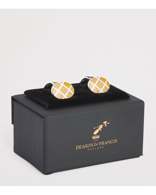 Deakin & Francis Metallic Sterling And Enamel Cufflinks for men