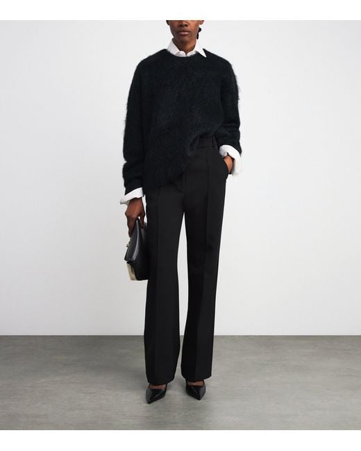 Totême Black Alpaca-Blend Boxy Sweater