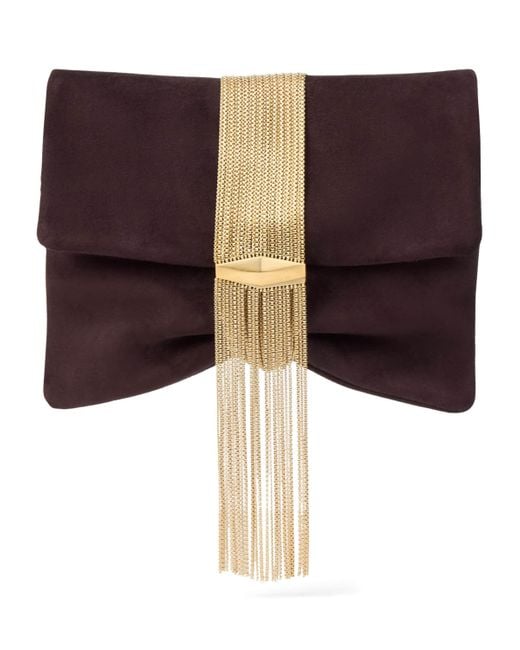 Jimmy Choo Brown Zandra Suede Embellished Shoulder Bag