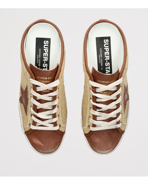 Golden Goose Deluxe Brand Brown Raffia Super Star Sabot Sneakers for men