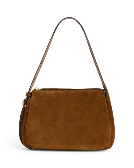 Tory Burch Brown Suede Romy Shoulder Bag