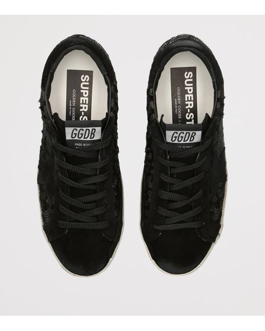 Golden Goose Deluxe Brand Black Embellished-Leather Super-Star Sneakers for men