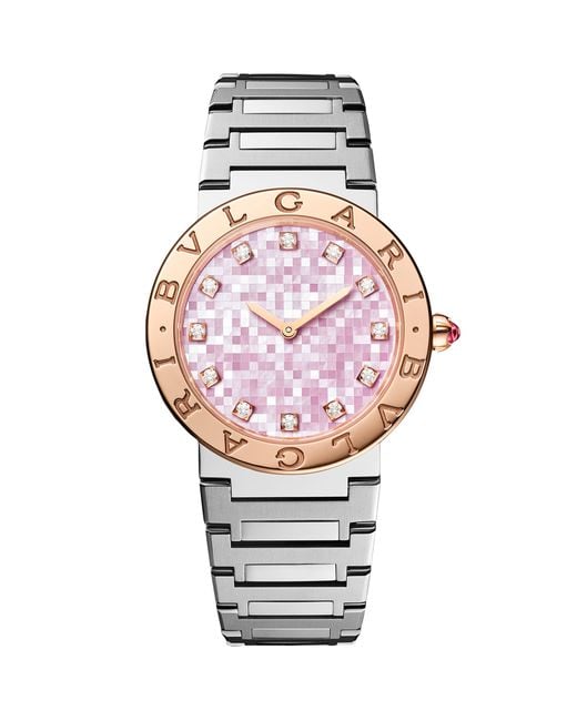 BVLGARI Pink Stainless Steel And Watch