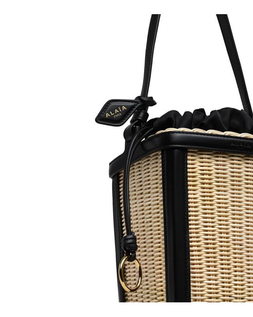 Alaïa Black Small Wicker Bucket Bag