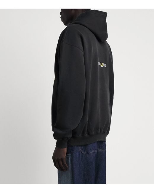 Represent Black Cotton Enemy Graphic Hoodie for men