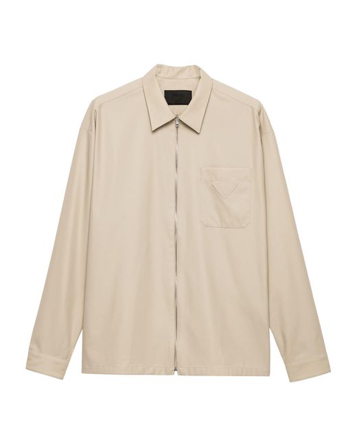 Prada Natural Cotton Zipped Shirt for men